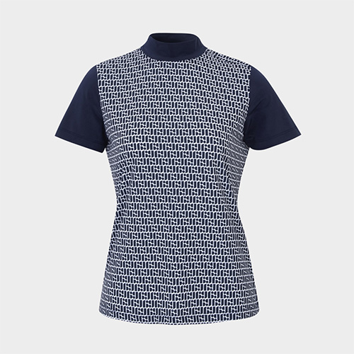 LVPG 여성 패턴 포인트 솔리드 하프넥 파크골프 티셔츠